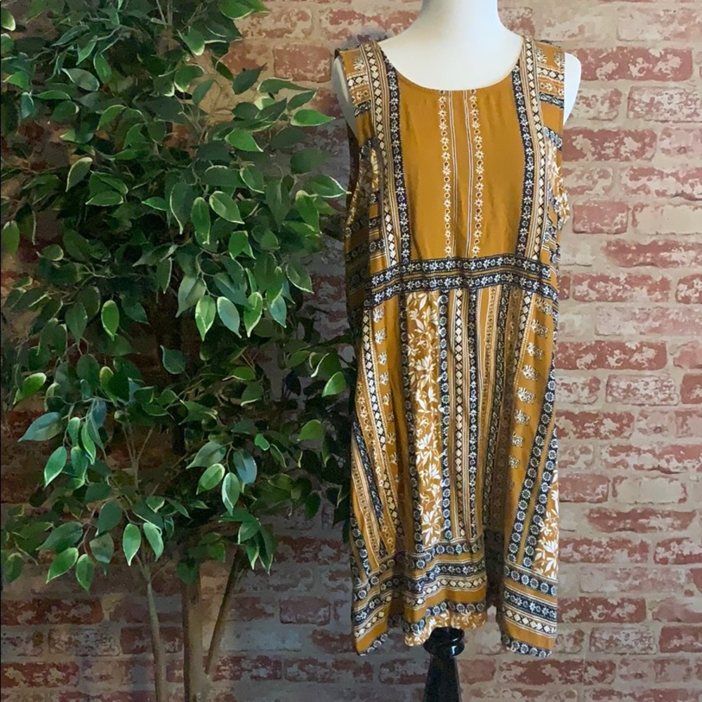 Mustard Yellow Floral Dress